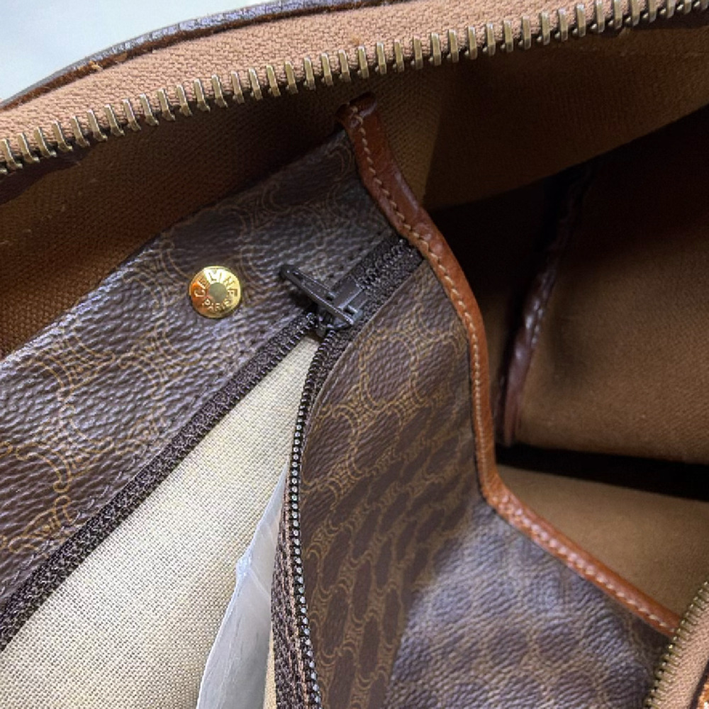 Celine Boston Bag Brown Macadam Canvas Duffle Bag - Picture 8 of 8